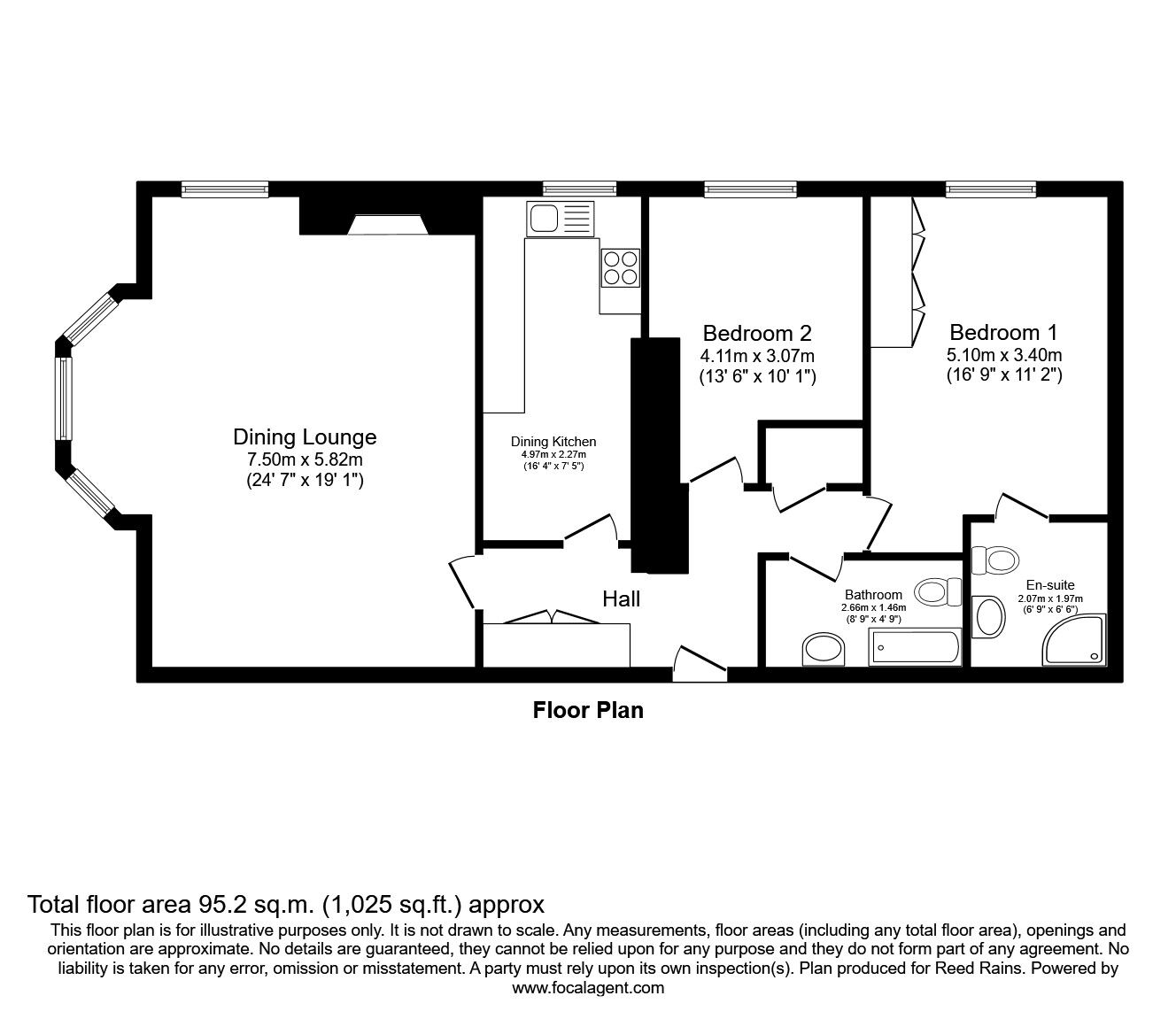Floorplan of 2 bedroom Flat for sale, Sandringham House, Kensington Square, Cheshire, SK10