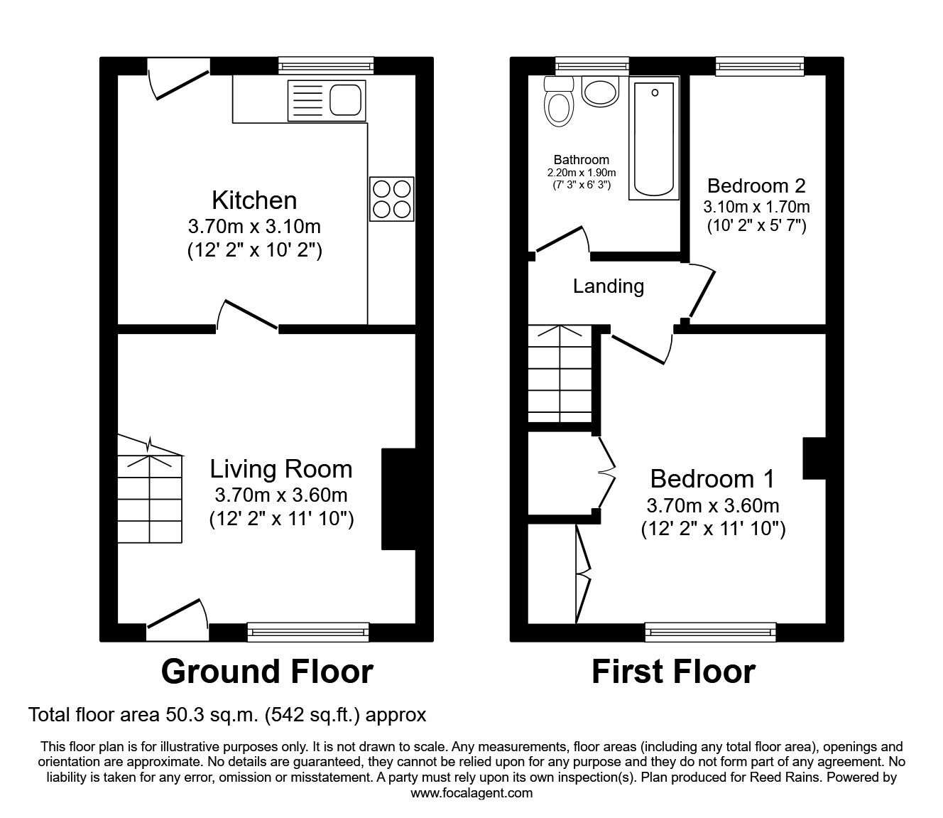 Floorplan of 2 bedroom Mid Terrace House to rent, Pierce Street, Macclesfield, Cheshire, SK11
