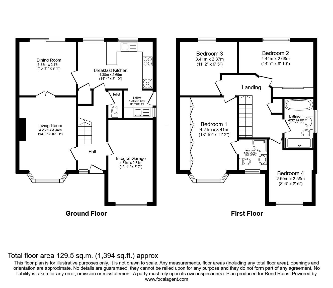 Floorplan of 4 bedroom Detached House for sale, Bishopton Drive, Macclesfield, Cheshire, SK11