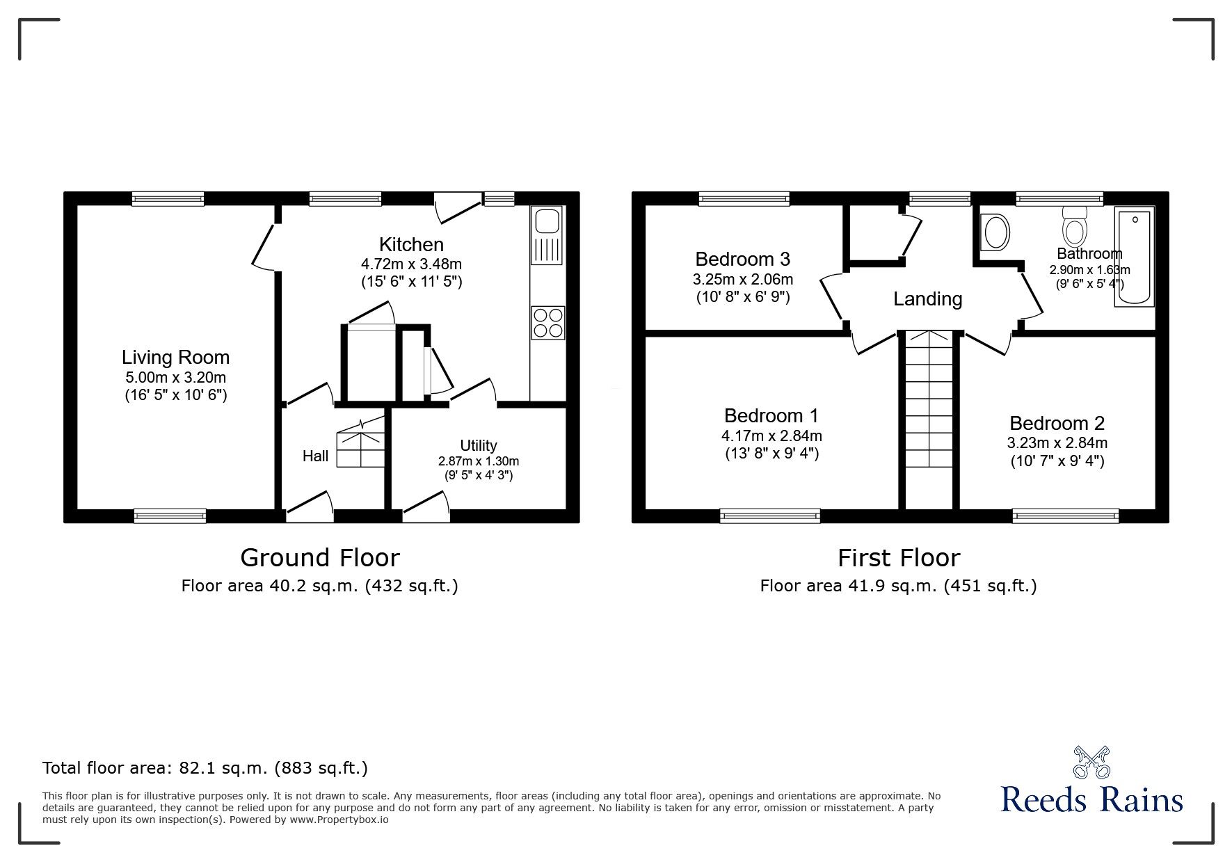 Floorplan of 3 bedroom End Terrace House for sale, Arundel Close, Macclesfield, Cheshire, SK10