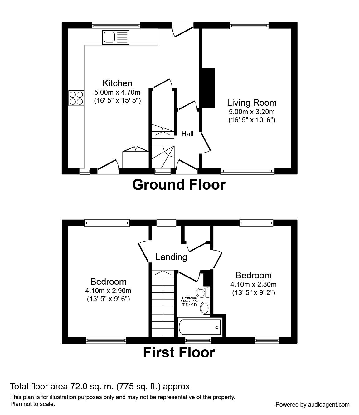 Floorplan of 2 bedroom Mid Terrace House for sale, Dawson Road, Macclesfield, Cheshire, SK11