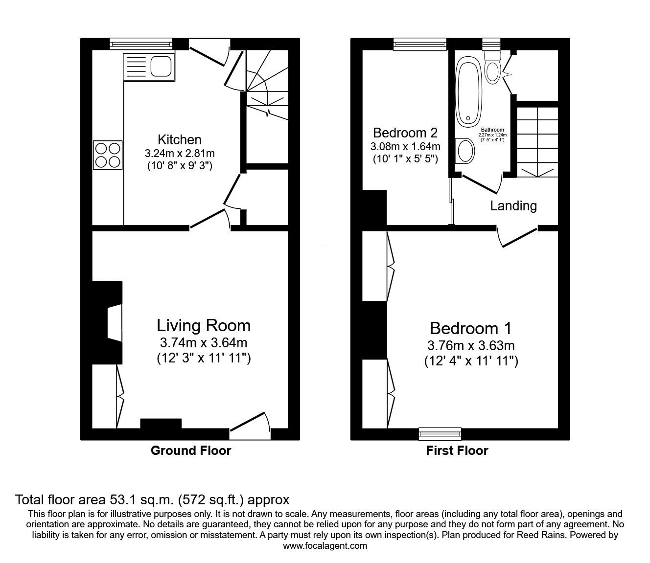 Floorplan of 2 bedroom Mid Terrace House for sale, Nixon Street, Macclesfield, Cheshire, SK11