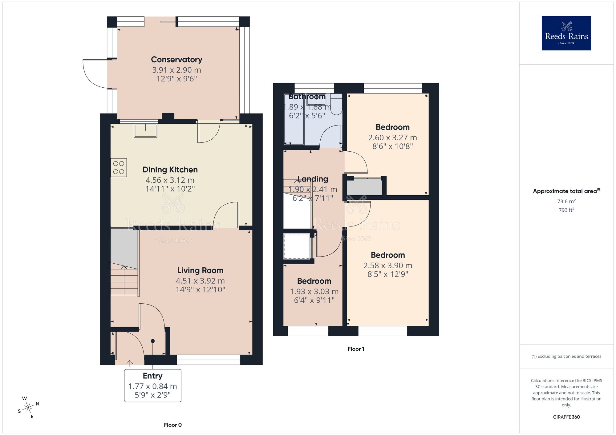 Floorplan of 3 bedroom End Terrace House for sale, Cartmel Close, Macclesfield, Cheshire, SK10