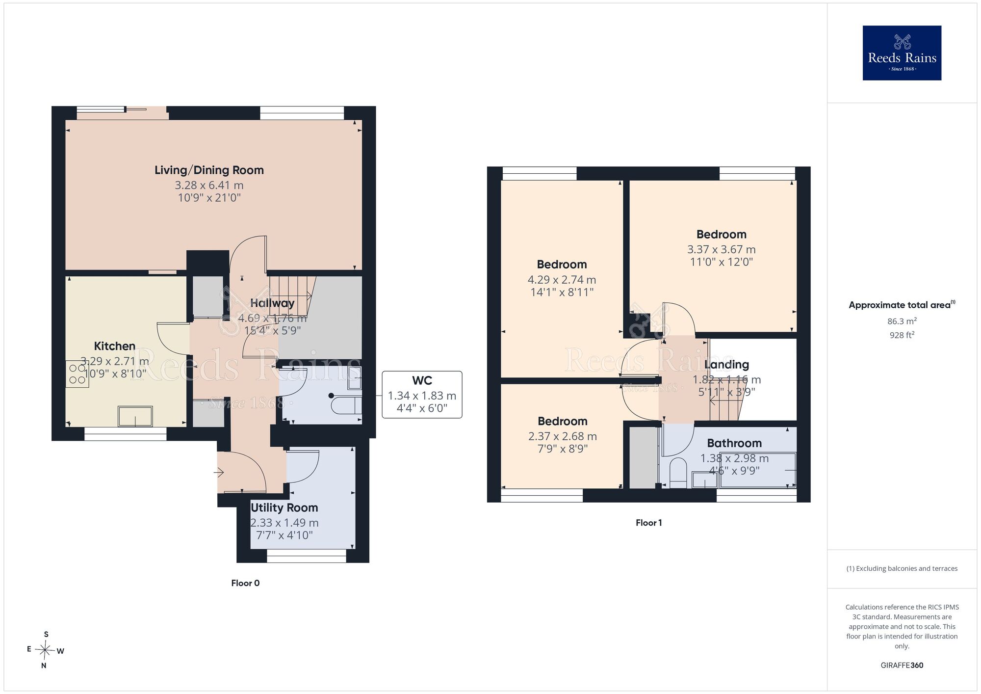 Floorplan of 3 bedroom Mid Terrace House for sale, Kendal Road, Macclesfield, Cheshire, SK11