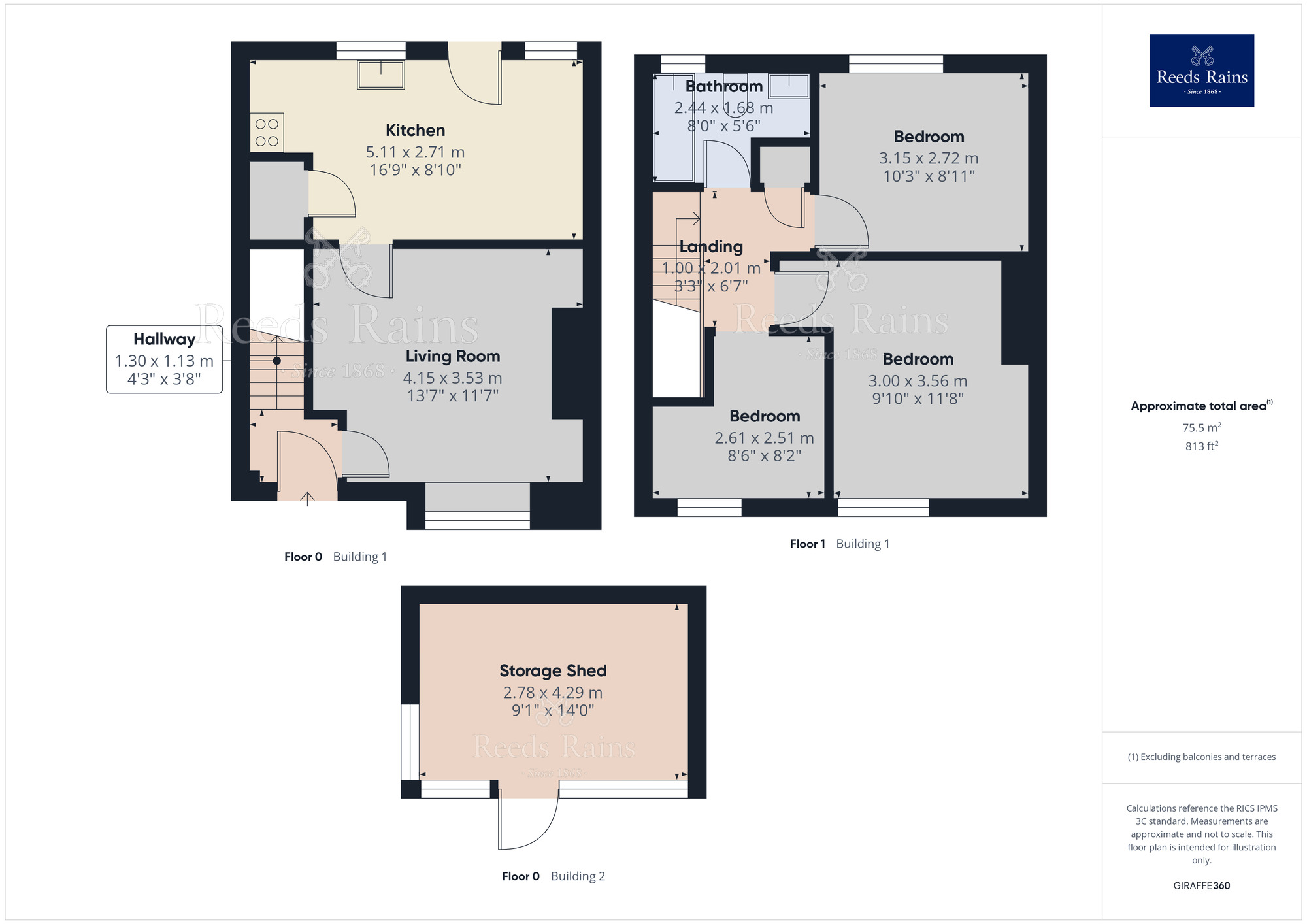 Floorplan of 3 bedroom Mid Terrace House for sale, Moss Lane, Macclesfield, Cheshire, SK11