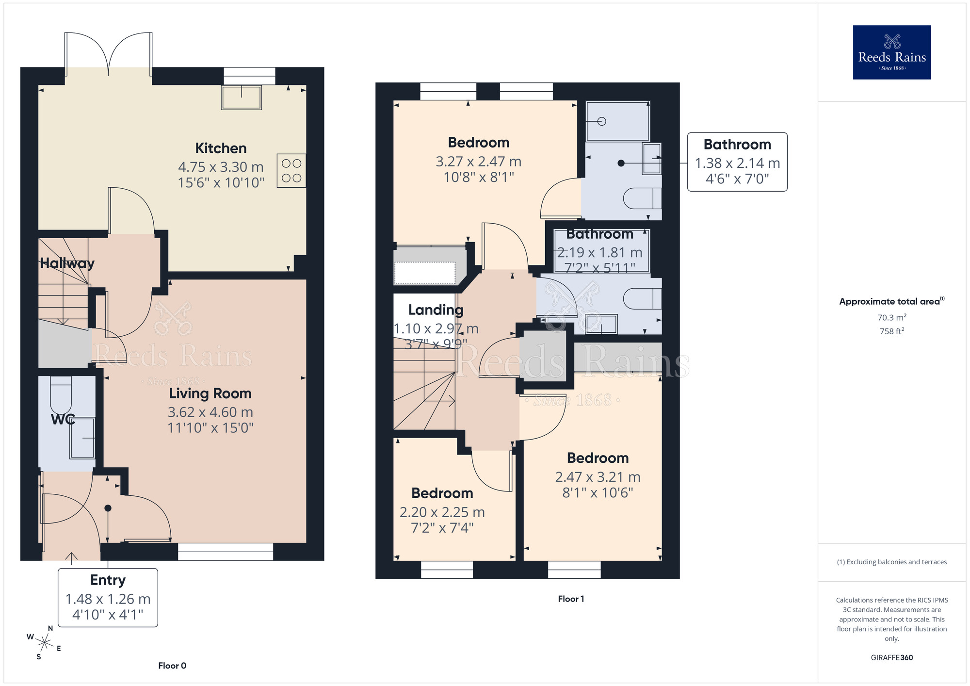 Floorplan of 3 bedroom Mid Terrace House for sale, Bourdillon Place, Macclesfield, Cheshire, SK10