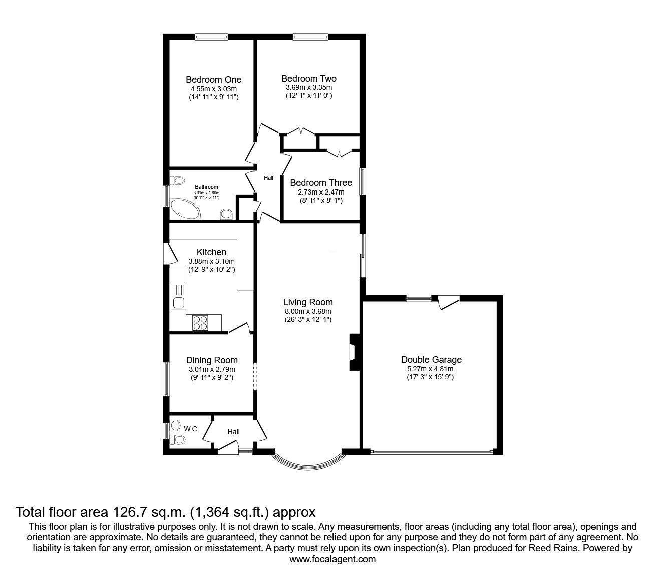 Floorplan of 3 bedroom Detached Bungalow for sale, Peterborough Close, Macclesfield, Cheshire, SK10