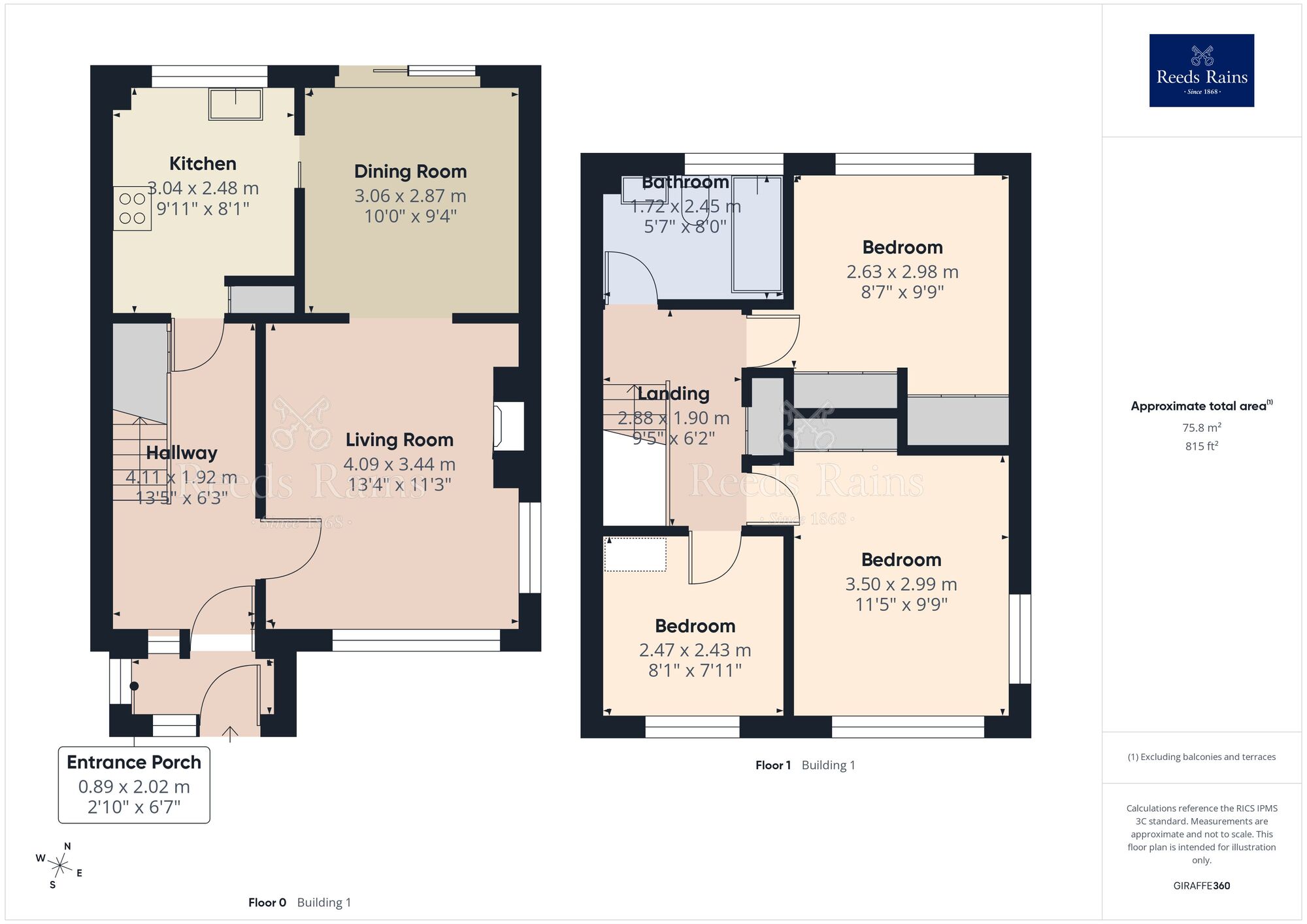 Floorplan of 3 bedroom Semi Detached House for sale, Stapleton Road, Macclesfield, Cheshire, SK10