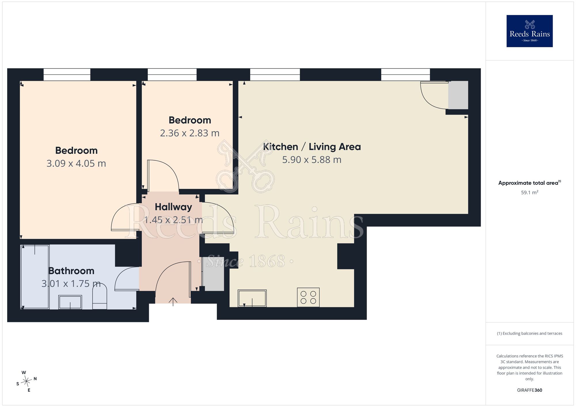 Floorplan of 2 bedroom Flat for sale, Union Road, Macclesfield, Cheshire, SK11