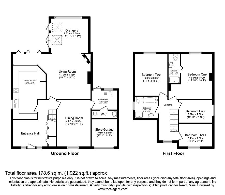 Floorplan of 4 bedroom Detached House for sale, Badger Road, Tytherington, Cheshire, SK10