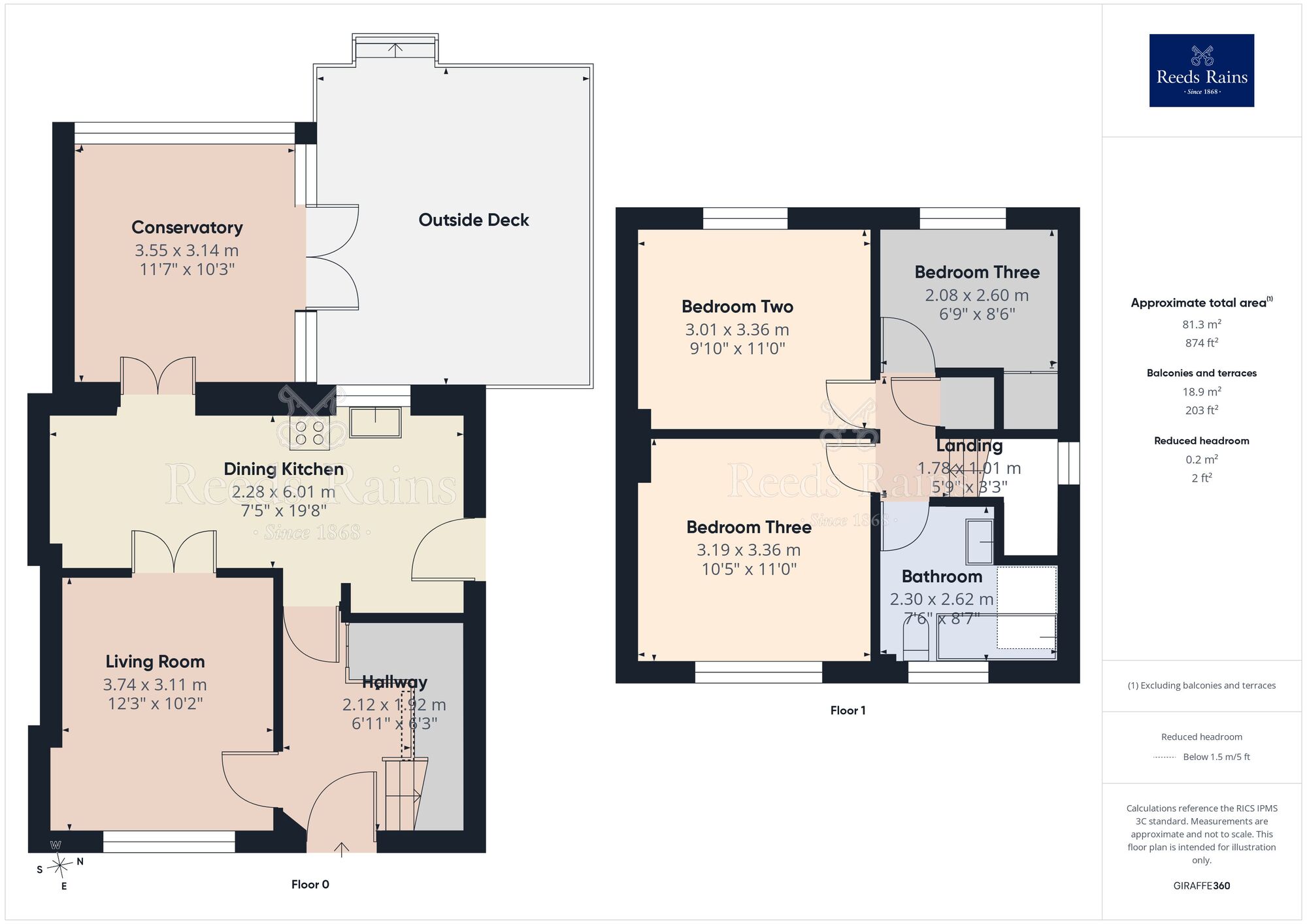 Floorplan of 3 bedroom Semi Detached House for sale, Kenilworth Road, Macclesfield, Cheshire, SK11