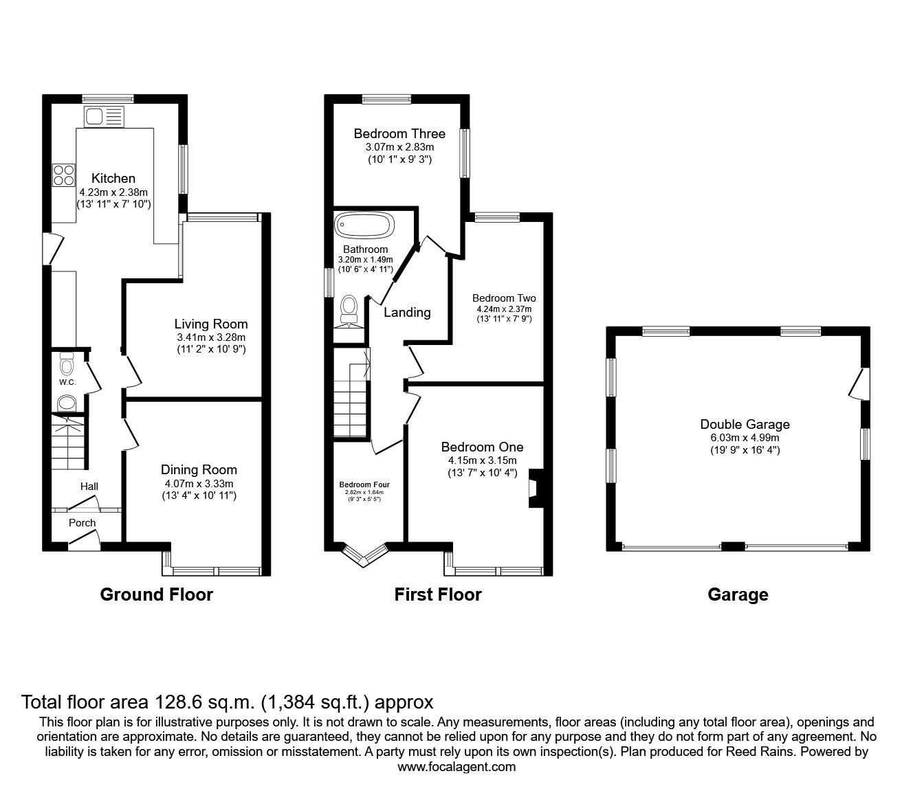 Floorplan of 4 bedroom Semi Detached House for sale, London Road, Lyme Green, Cheshire, SK11
