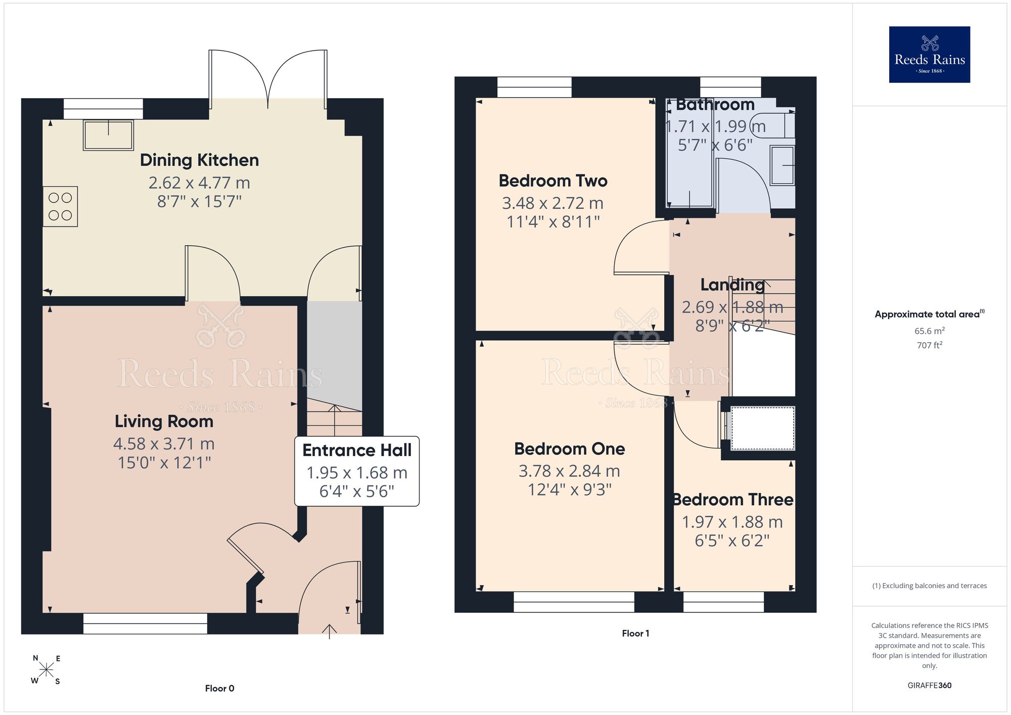 Floorplan of 3 bedroom Mid Terrace House for sale, Rotherhead Drive, Macclesfield, Cheshire, SK11