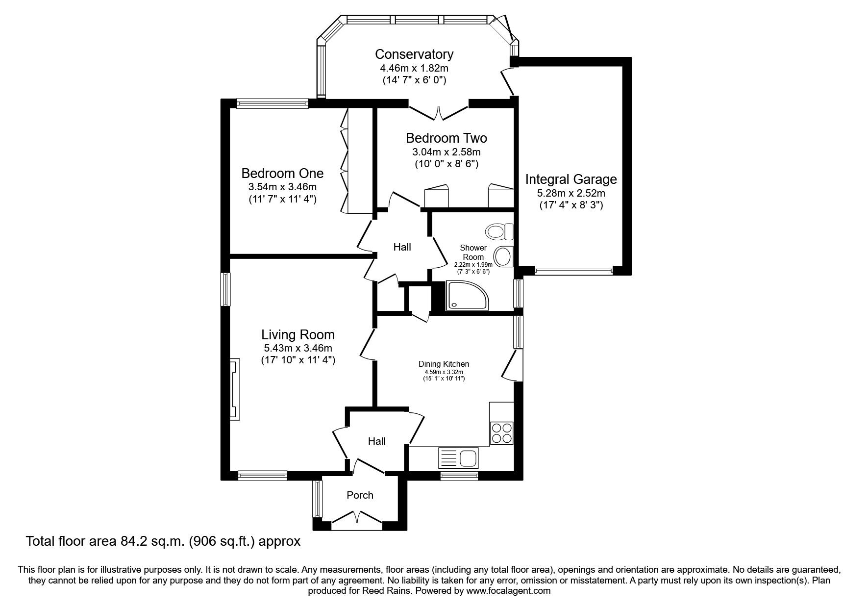 Floorplan of 2 bedroom Detached Bungalow for sale, Harvest Road, Tytherington, Cheshire, SK10