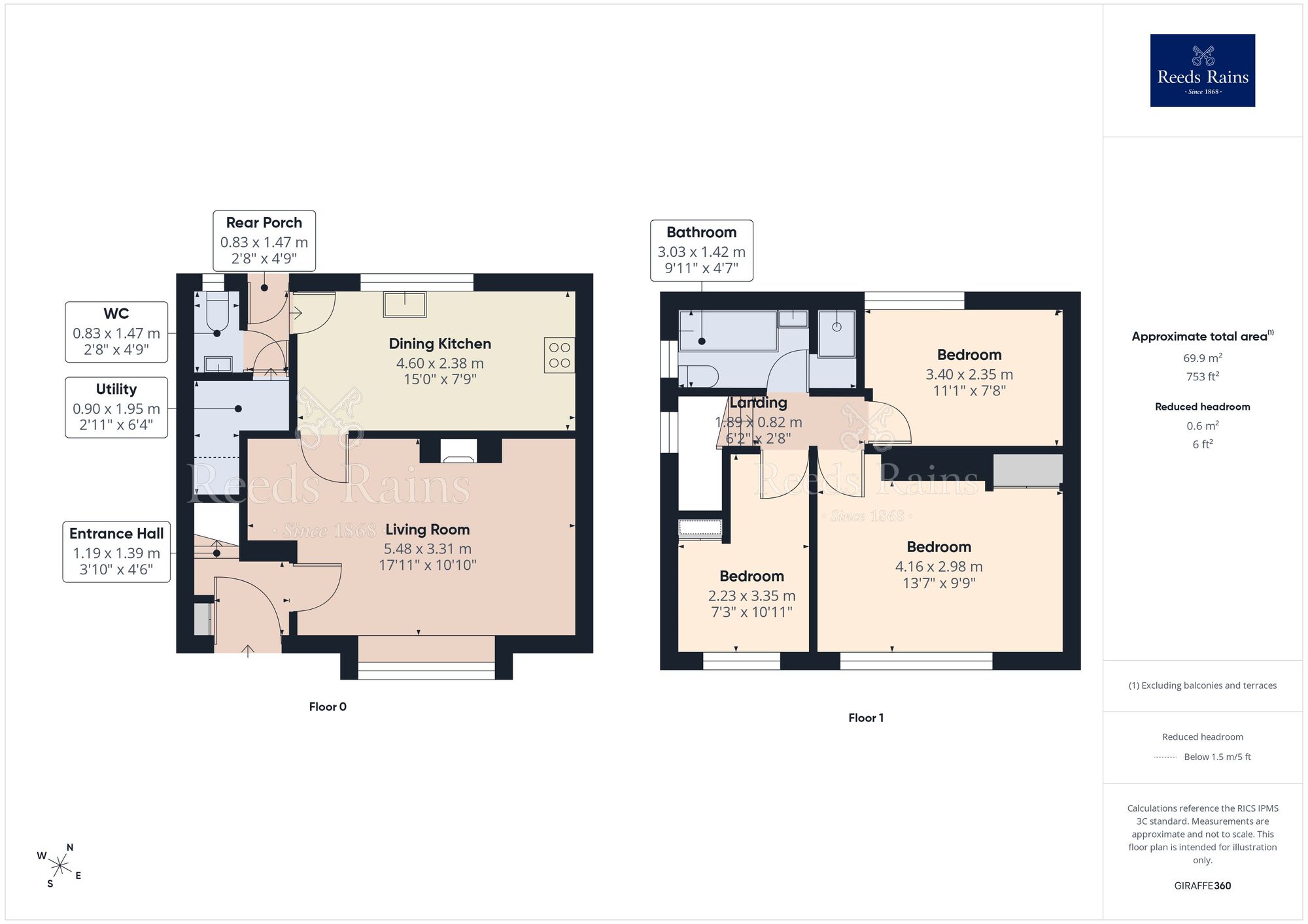Floorplan of 3 bedroom Semi Detached House for sale, Chadwick Terrace, Macclesfield, Cheshire, SK10