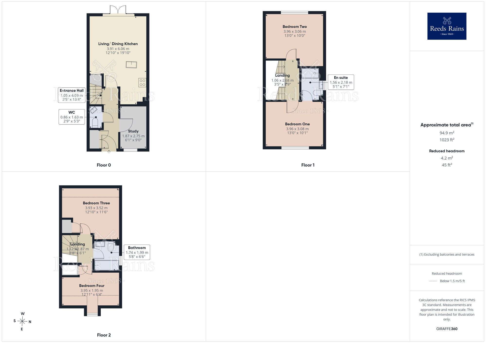 Floorplan of 4 bedroom Semi Detached House for sale, Wilshaw Place, Macclesfield, Cheshire, SK11