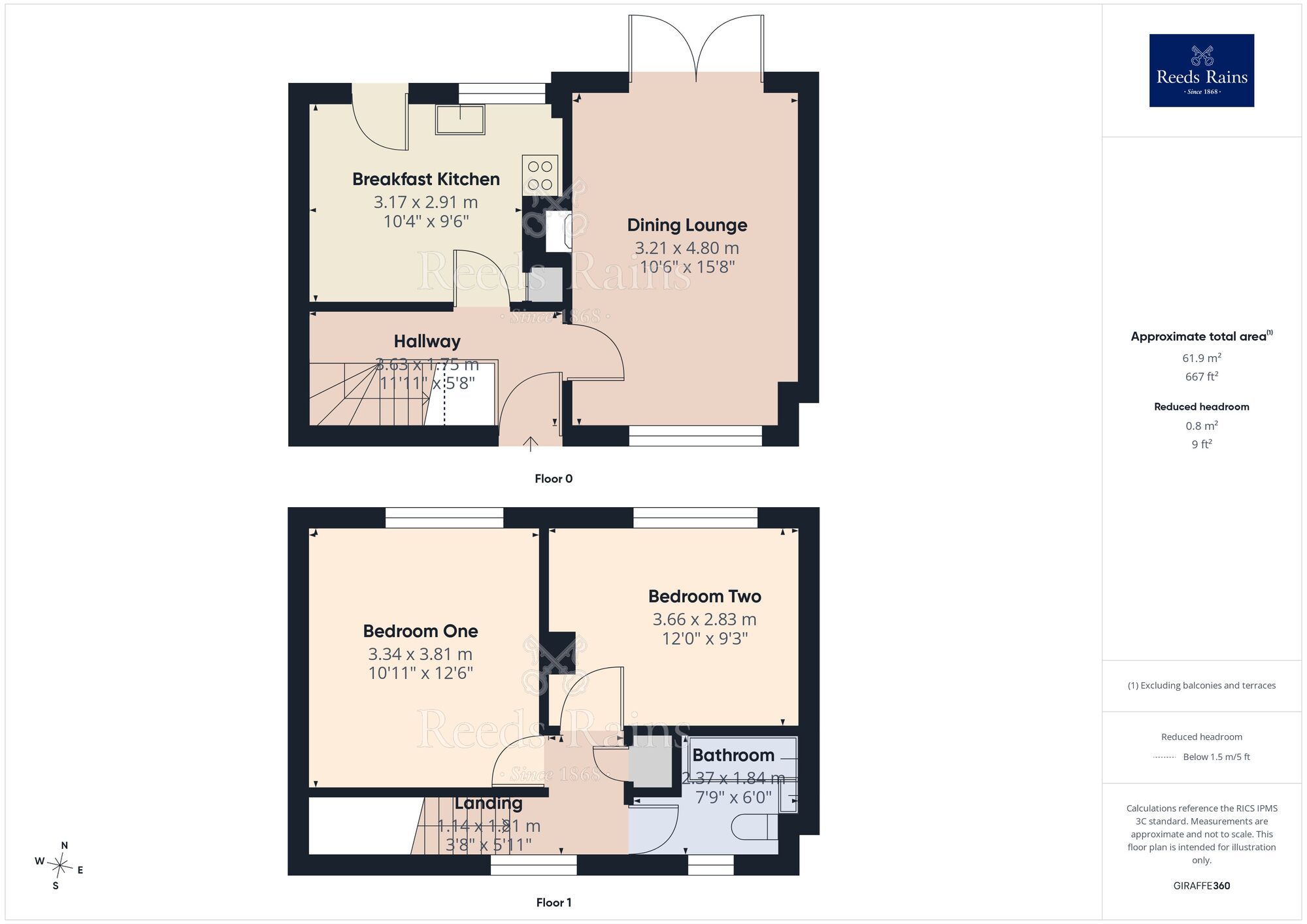 Floorplan of 2 bedroom Mid Terrace House for sale, Delamere Drive, Macclesfield, Cheshire, SK10