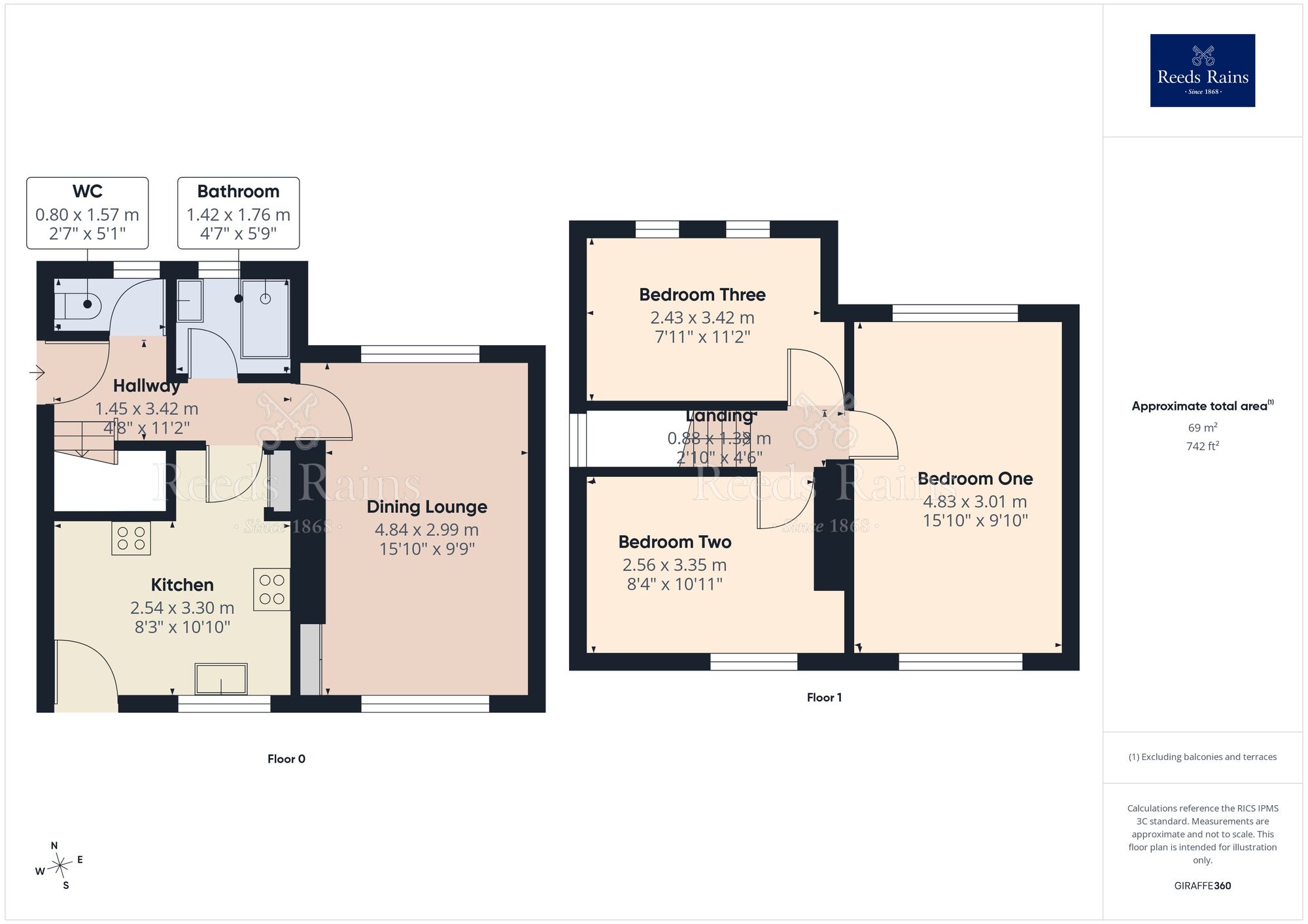 Floorplan of 3 bedroom Semi Detached House for sale, Brookfield Lane, Macclesfield, Cheshire, SK11