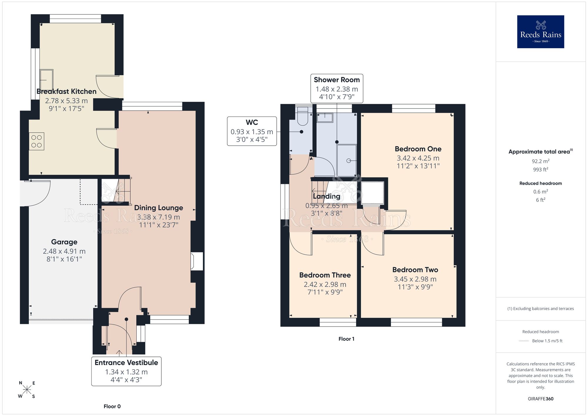 Floorplan of 3 bedroom Semi Detached House for sale, Brocklehurst Way, Tytherington, Cheshire, SK10