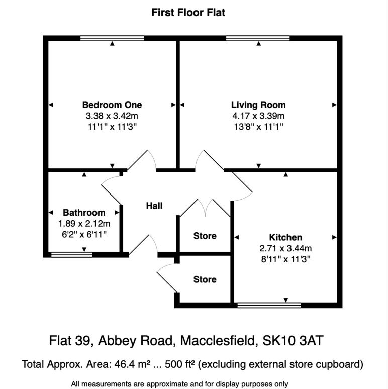 Floorplan of 1 bedroom Flat for sale, Abbey Road, Macclesfield, Cheshire, SK10