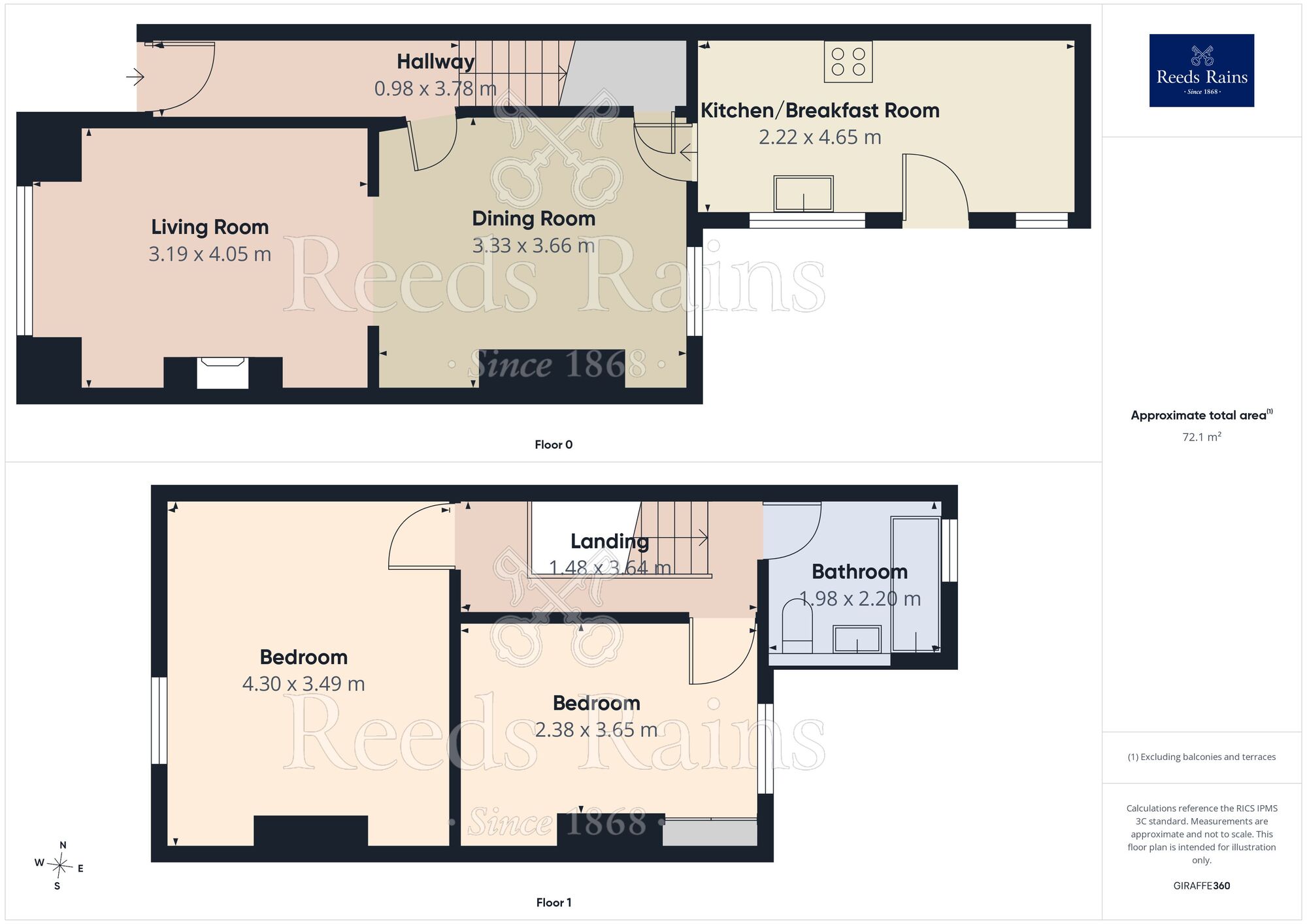 Floorplan of 2 bedroom Mid Terrace House for sale, Bold Street, Altrincham, Greater Manchester, WA14