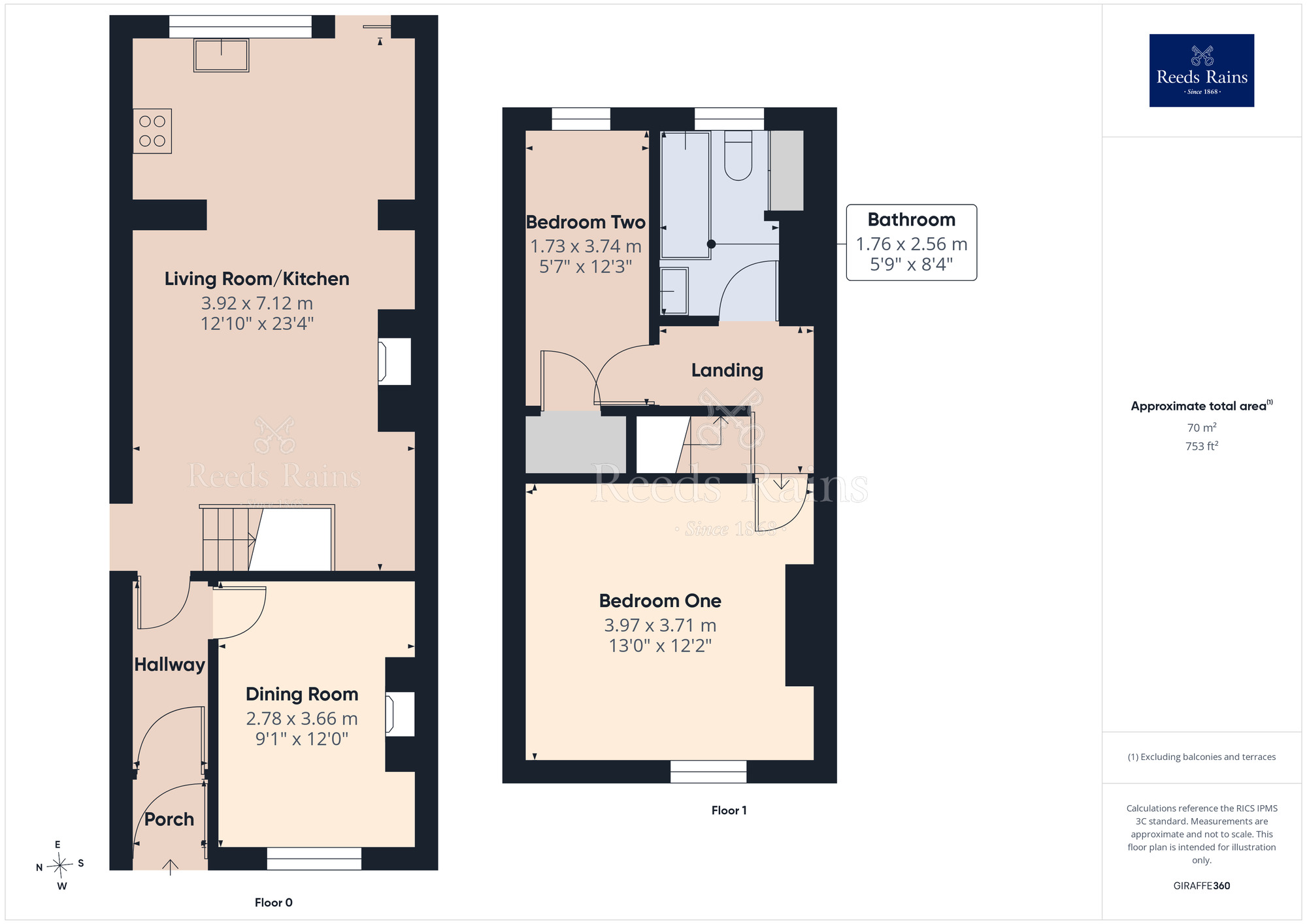 Floorplan of 2 bedroom Mid Terrace House to rent, Newton Street, Macclesfield, Cheshire, SK11