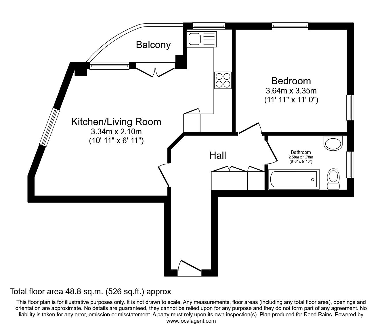 Floorplan of 1 bedroom  Flat to rent, Chapel Street, Salford, M3