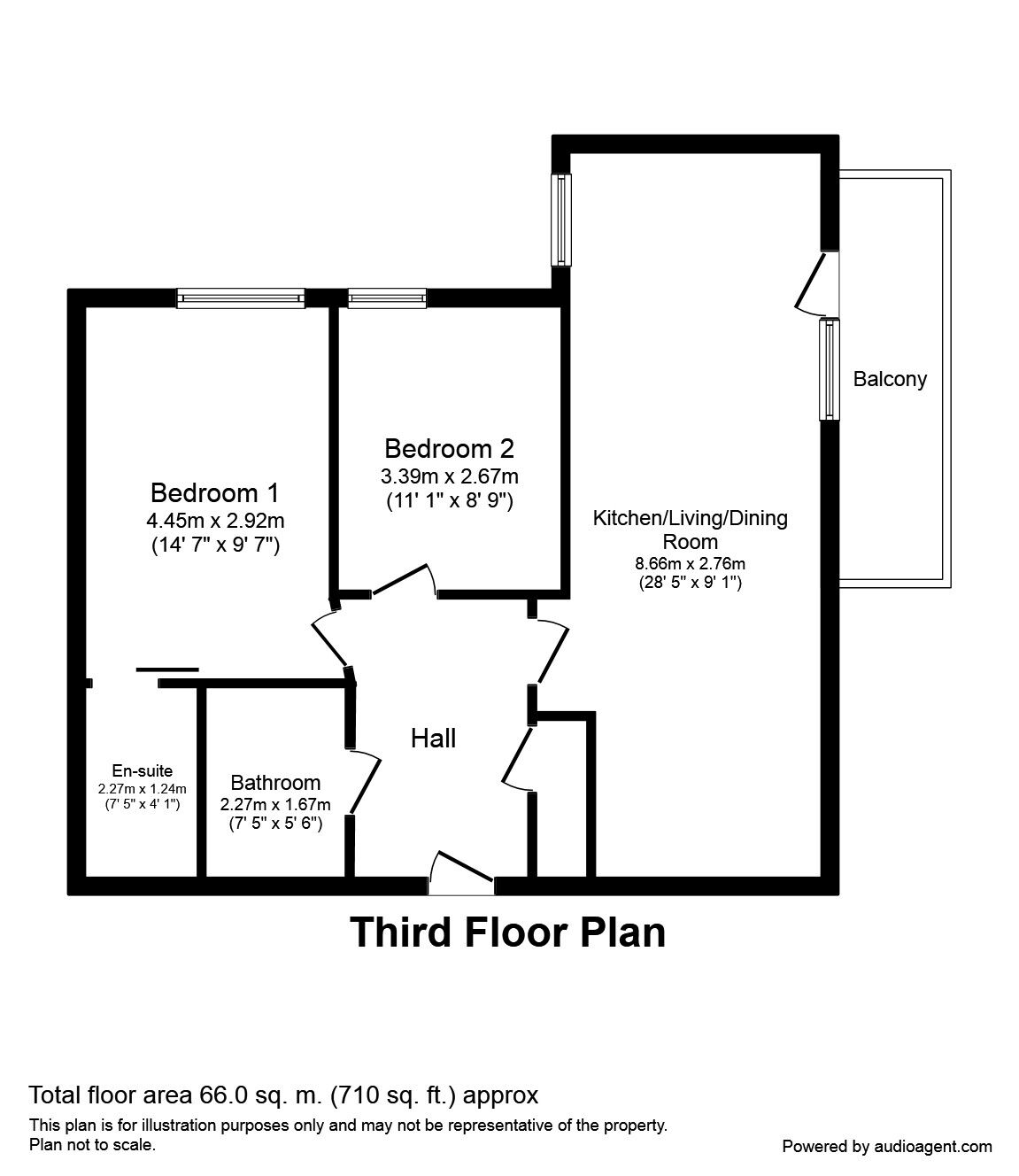 Floorplan of 2 bedroom Flat to rent, High Street, Manchester, Greater Manchester, M4