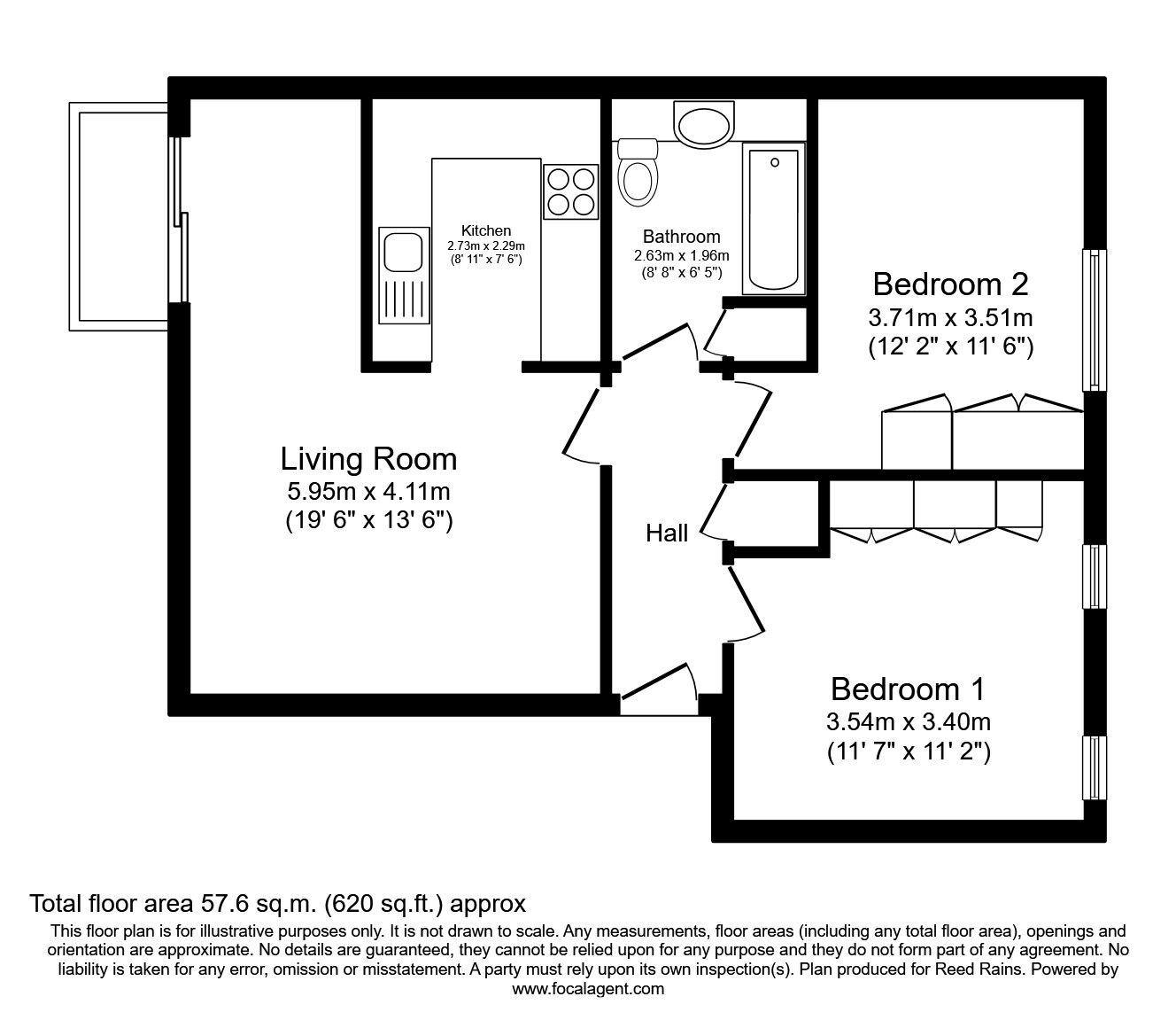 Floorplan of 2 bedroom  Flat to rent, Stretford Road, Manchester, M15