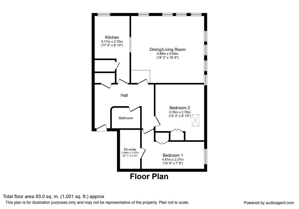 Floorplan of 2 bedroom  Flat to rent, Chepstow Street, Manchester, M1