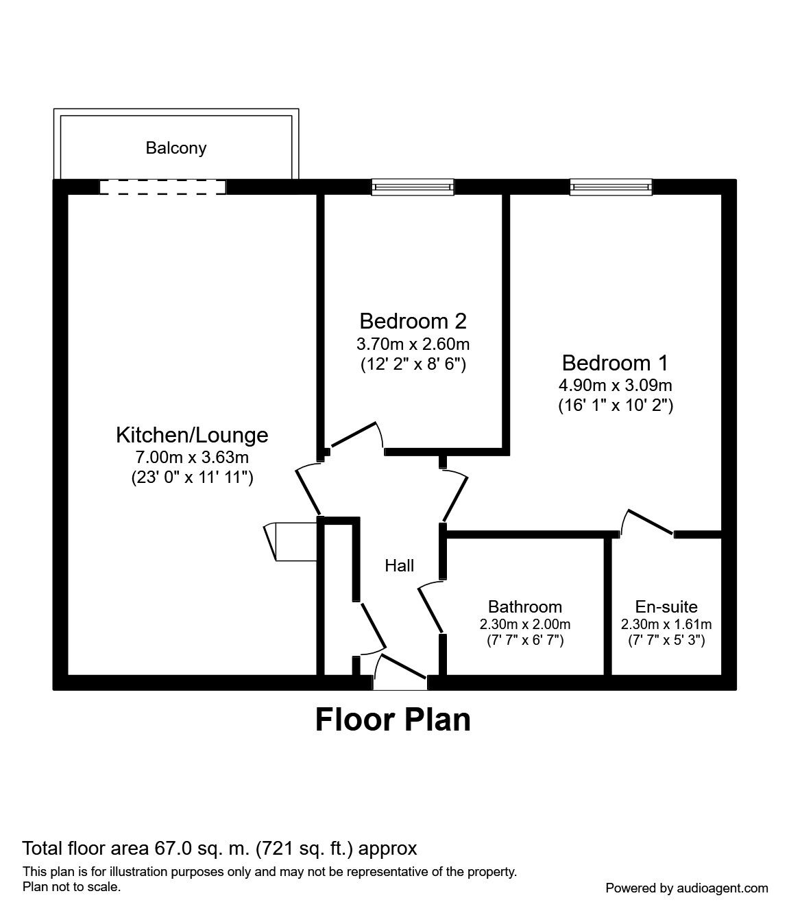 Floorplan of 2 bedroom Flat to rent, Hornbeam Way, Manchester, M4