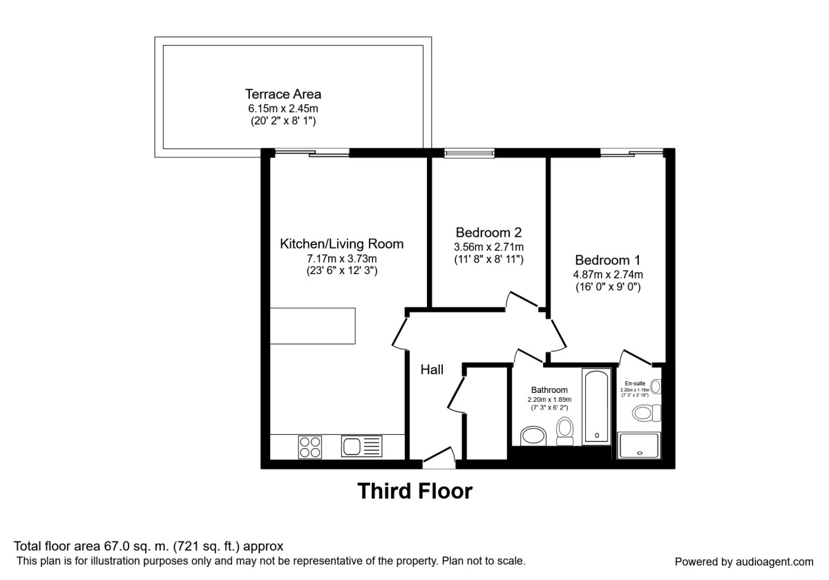 Floorplan of 2 bedroom  Flat to rent, Lower Ormond Street, Manchester, Greater Manchester, M1