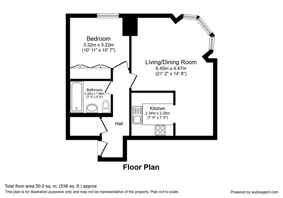Floorplan of 1 bedroom  Flat to rent, Samuel Ogden Street, Manchester, Greater Manchester, M1