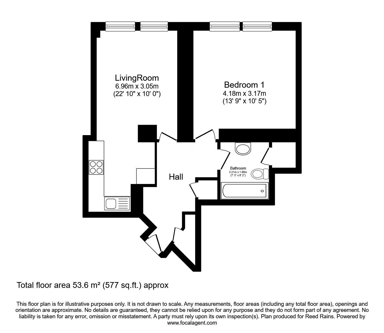 Floorplan of 1 bedroom Flat to rent, Whitworth Street, Manchester, Greater Manchester, M1