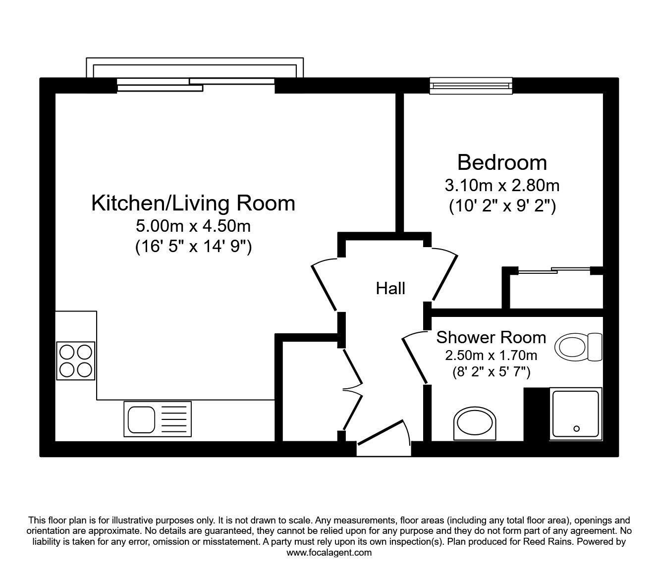 Floorplan of 1 bedroom  Flat to rent, The Waterfront, Openshaw, Manchester, M11