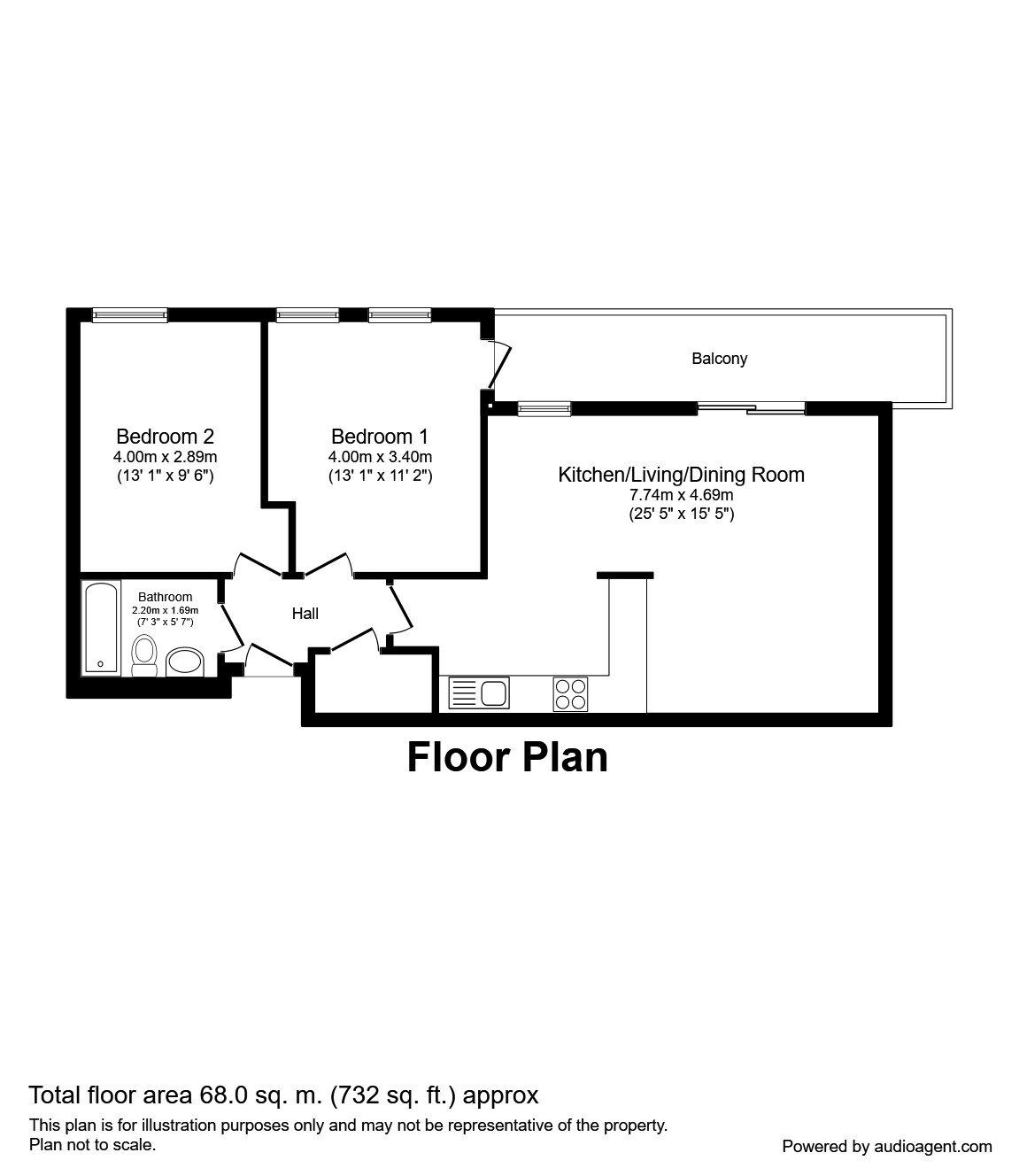 Floorplan of 2 bedroom  Flat to rent, Lower Ormond Street, Manchester, M1