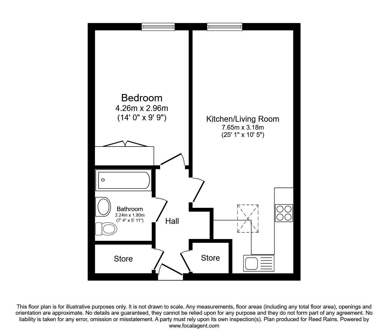 Floorplan of 1 bedroom  Flat to rent, Whitworth Street West, Manchester, Greater Manchester, M1