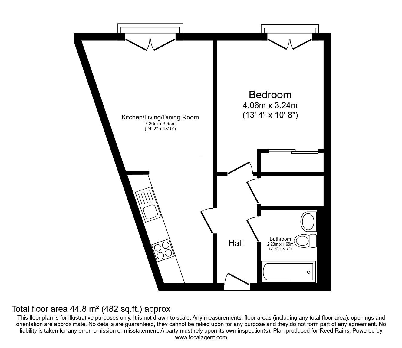 Floorplan of 1 bedroom Flat to rent, Piccadilly Place, Manchester, M1
