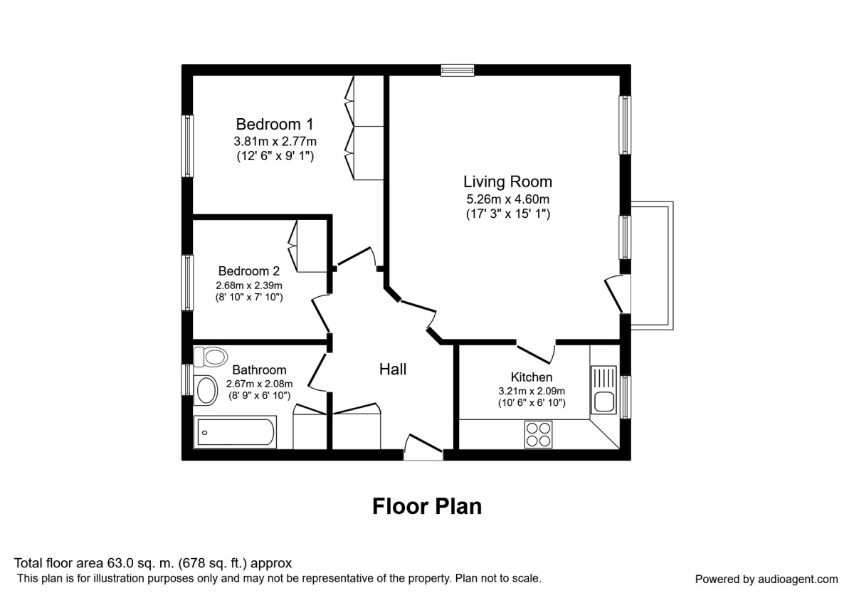 Floorplan of 2 bedroom  Flat to rent, Great Bridgewater Street, Manchester, M1