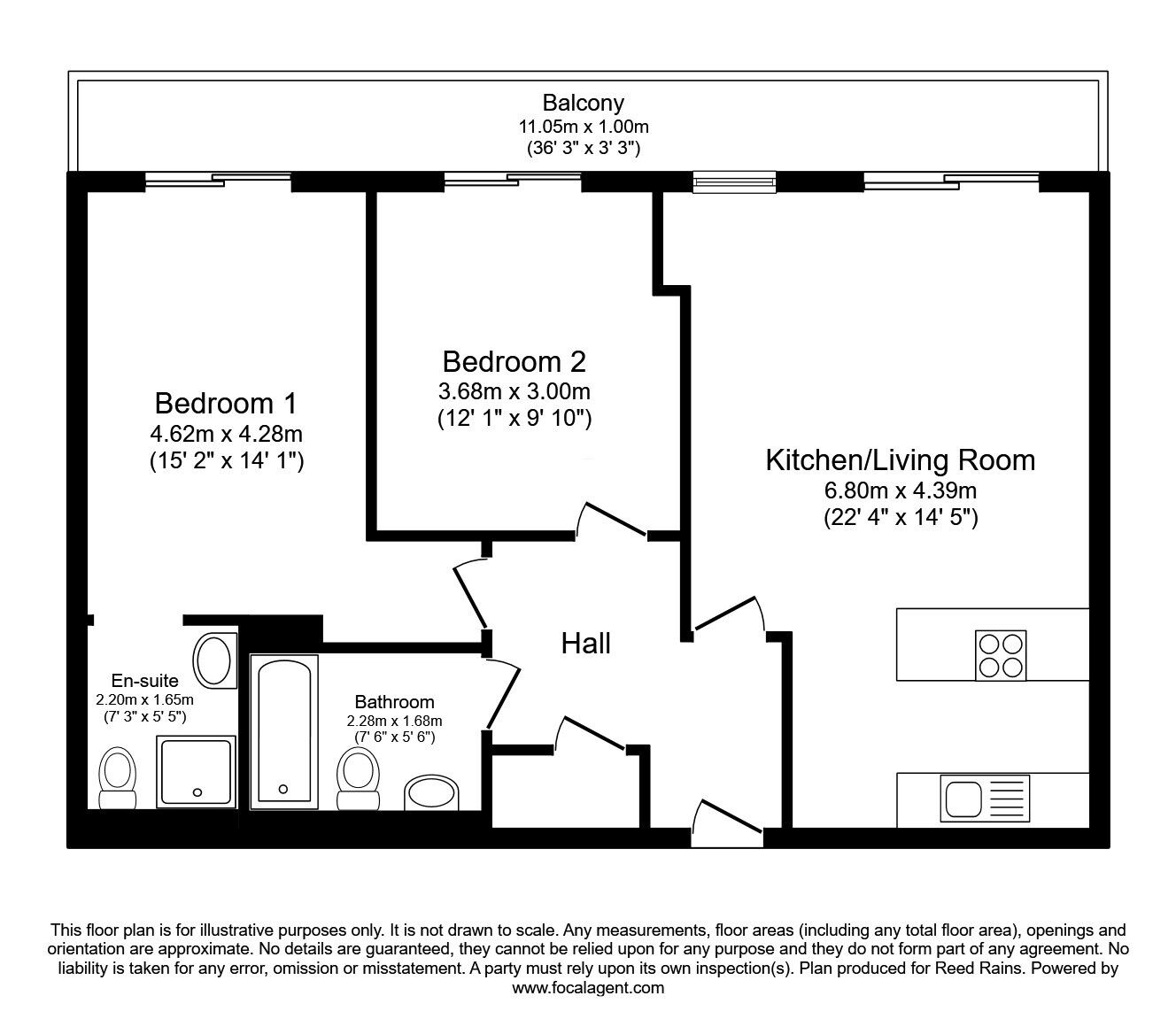 Floorplan of 2 bedroom  Flat to rent, Brewer Street, Manchester, M1