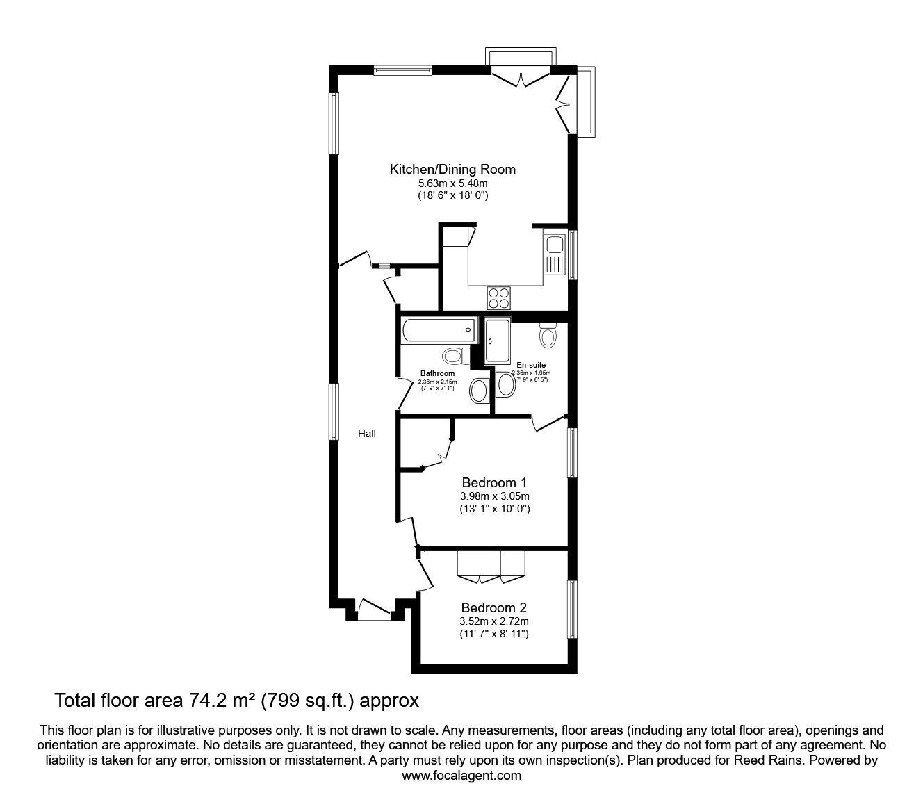 Floorplan of 2 bedroom Flat to rent, Little Peter Street, Manchester, Greater Manchester, M15