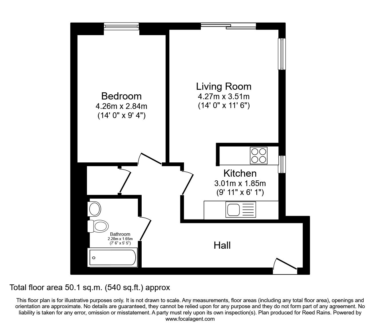 Floorplan of 1 bedroom Flat to rent, Brewer Street, Manchester, Greater Manchester, M1