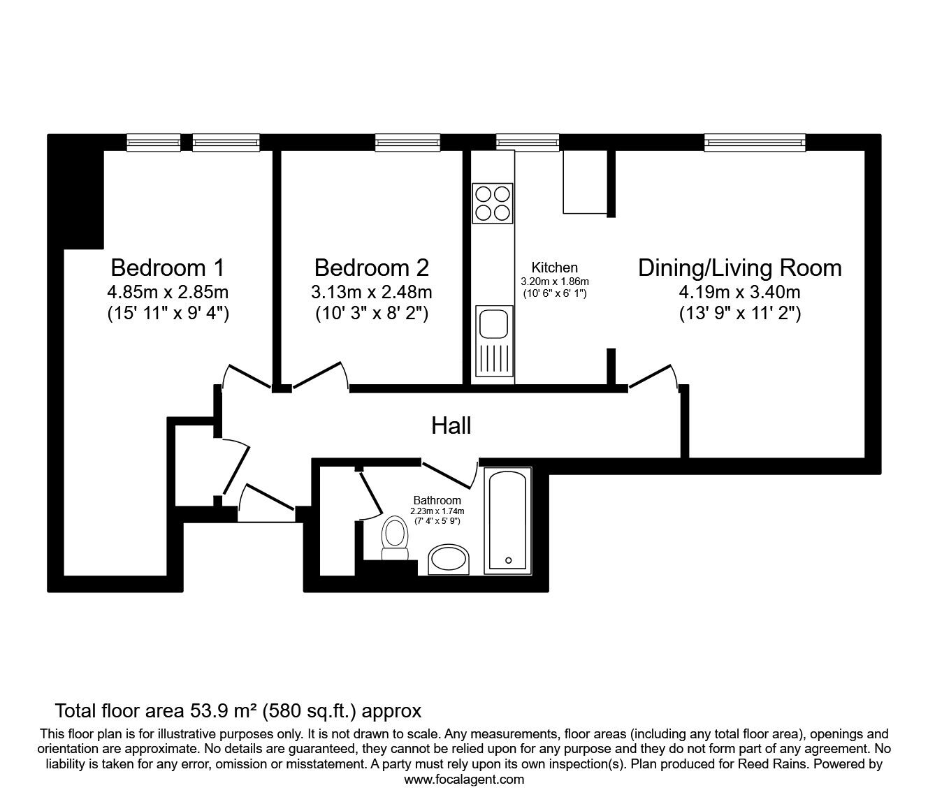 Floorplan of 2 bedroom  Flat to rent, Whitworth Street, Manchester, Greater Manchester, M1