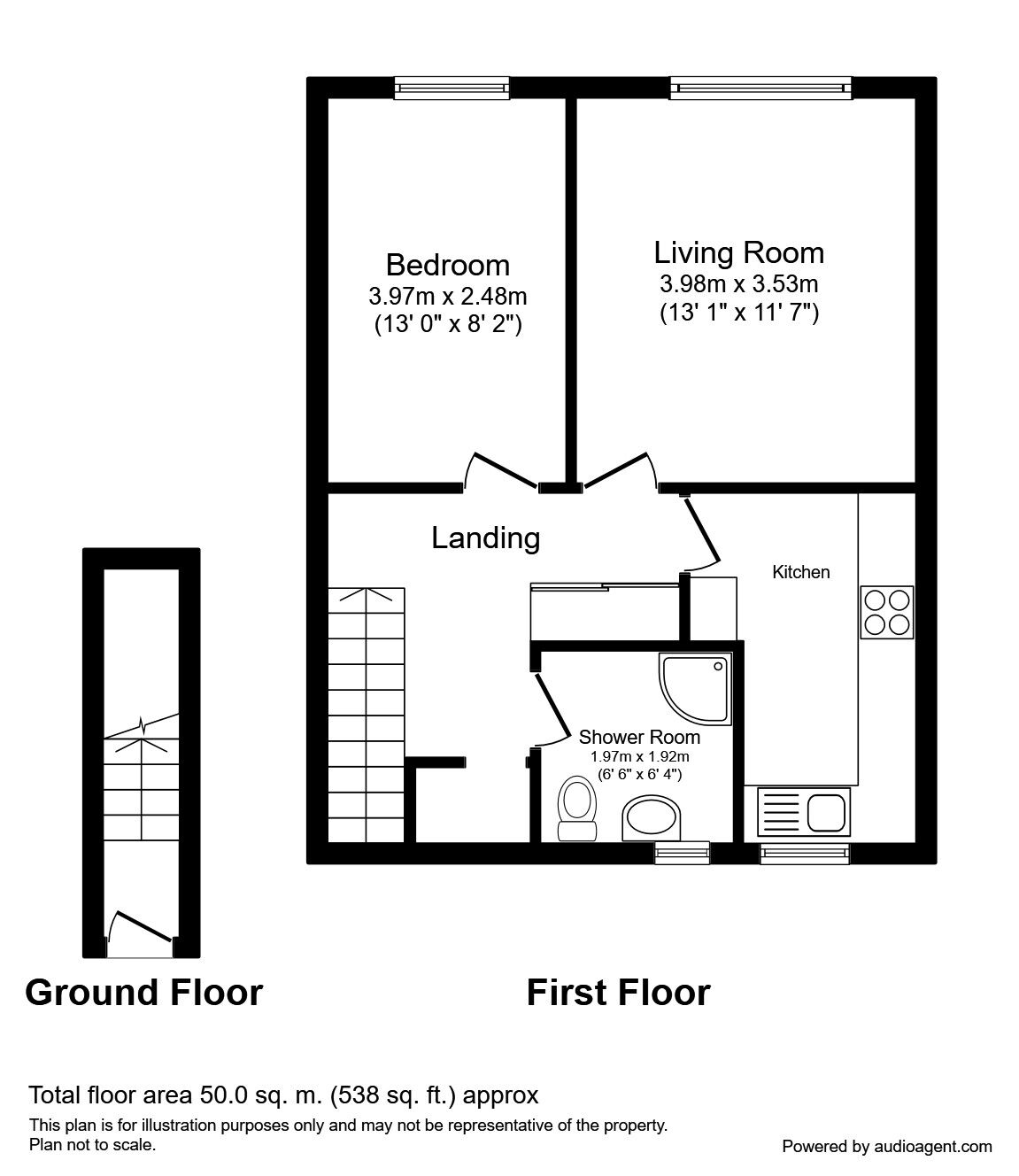 Floorplan of 1 bedroom Flat to rent, Ripley Close, Manchester, M4