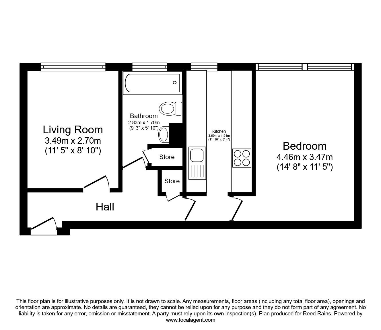 Floorplan of 1 bedroom Flat to rent, Conyngham Road, Manchester, Greater Manchester, M14