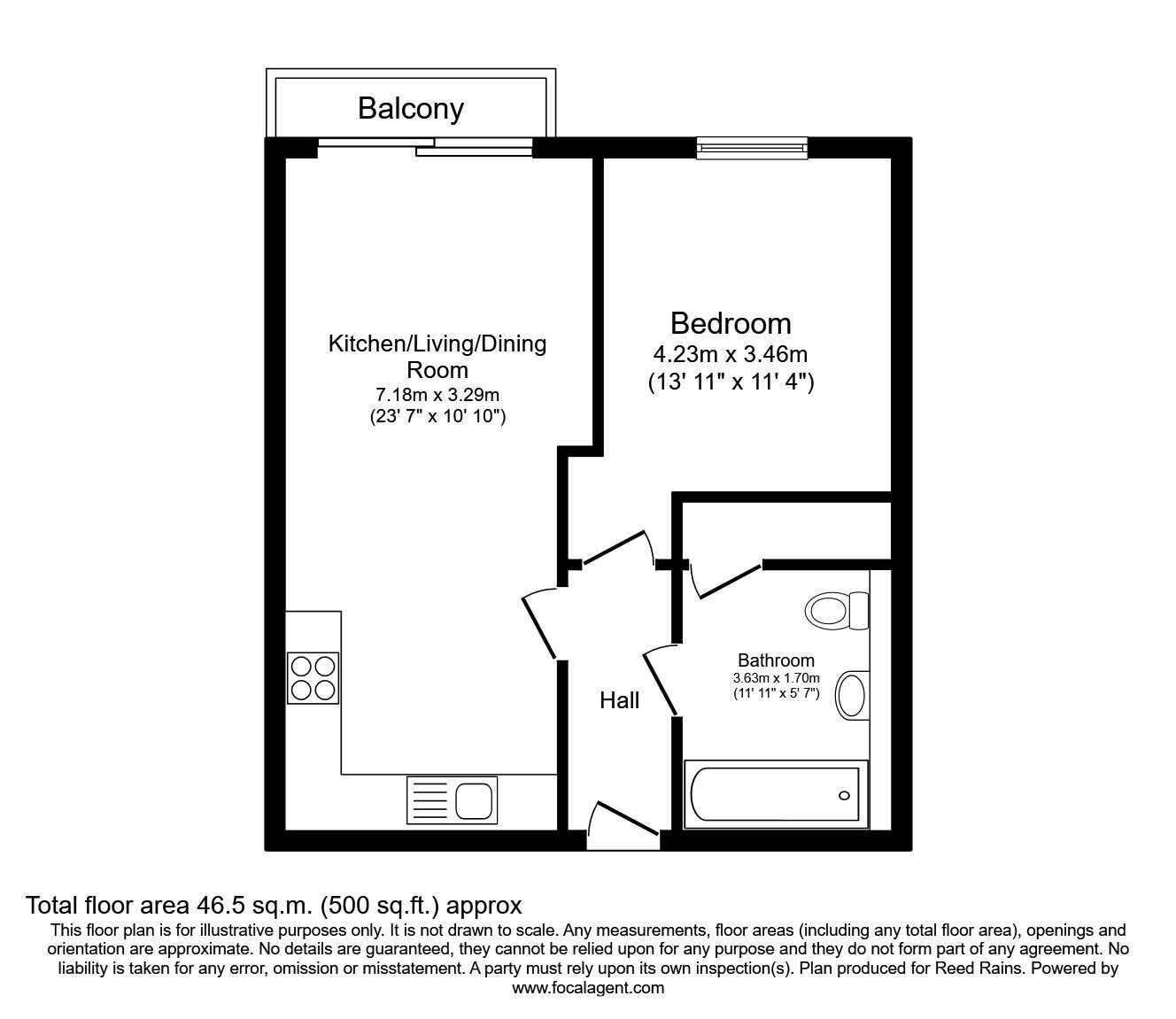 Floorplan of 1 bedroom  Flat to rent, Isaac Way, Manchester, Greater Manchester, M4
