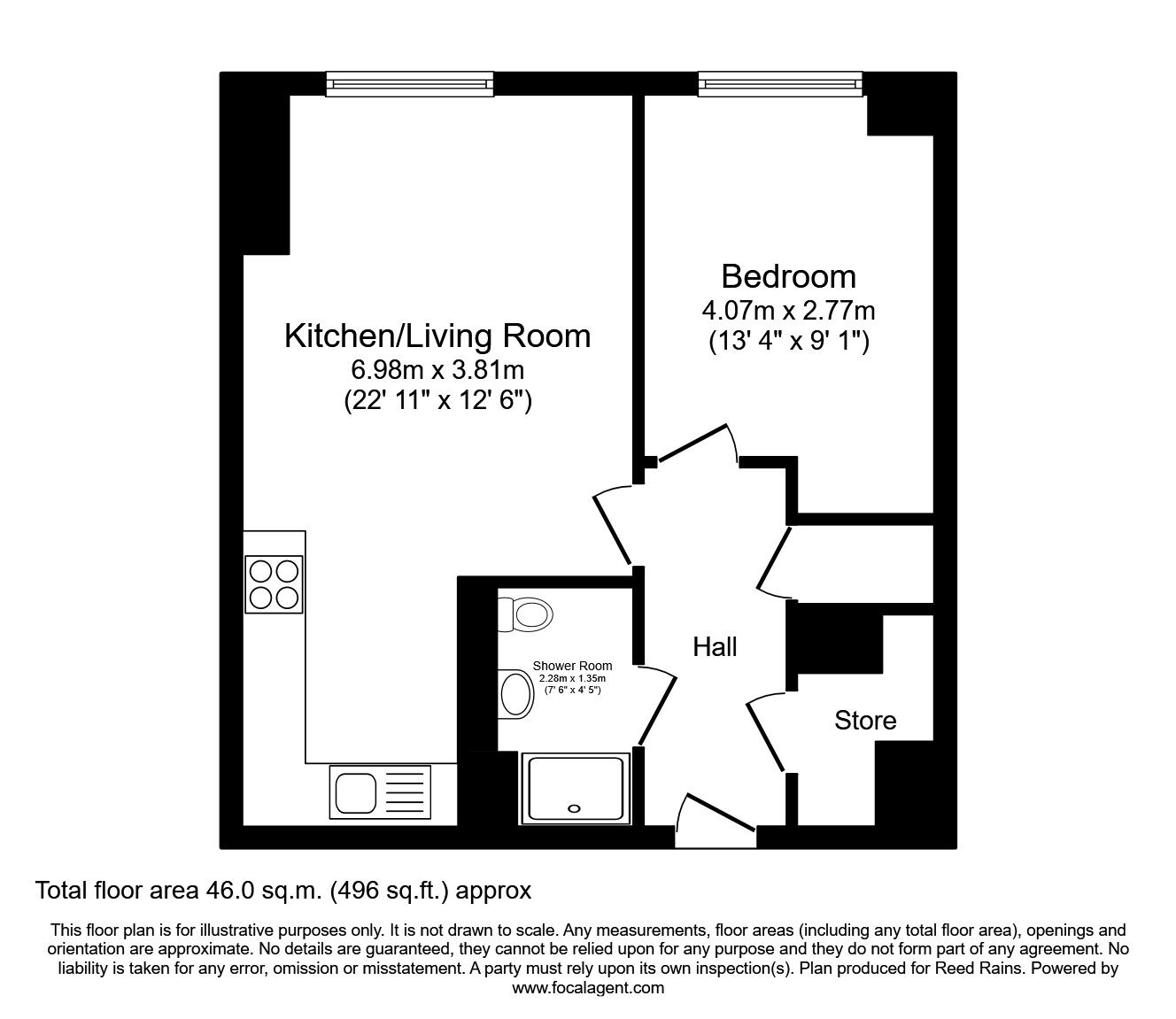 Floorplan of 1 bedroom  Flat to rent, Watson Street, Manchester, M3