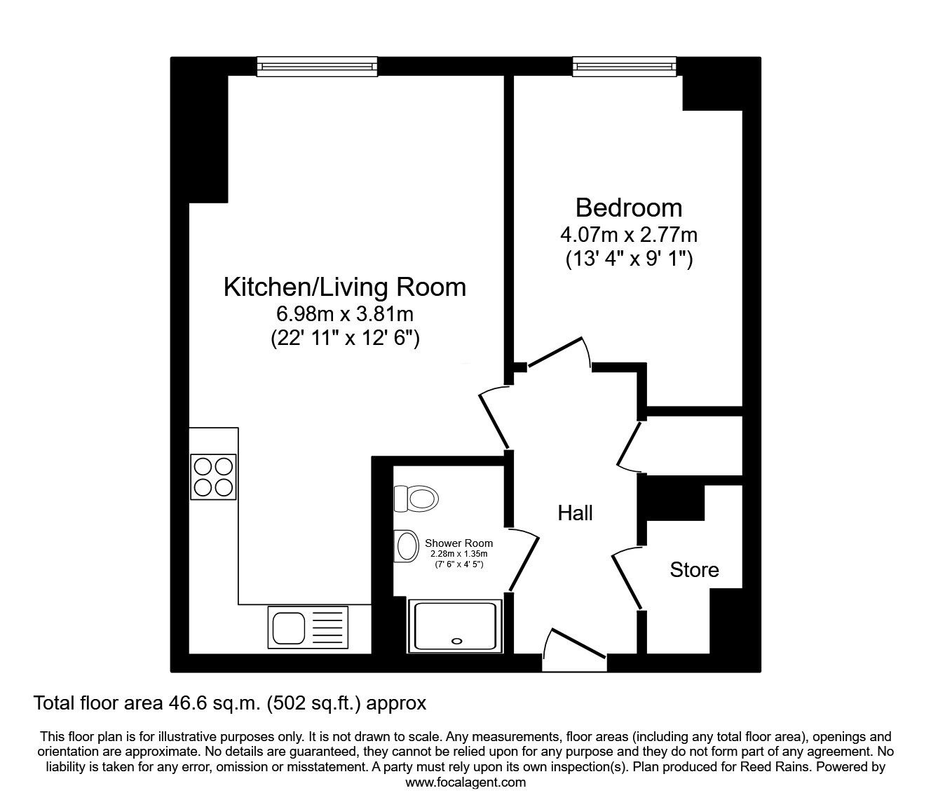 Floorplan of 1 bedroom  Flat to rent, Watson Street, Manchester, M3