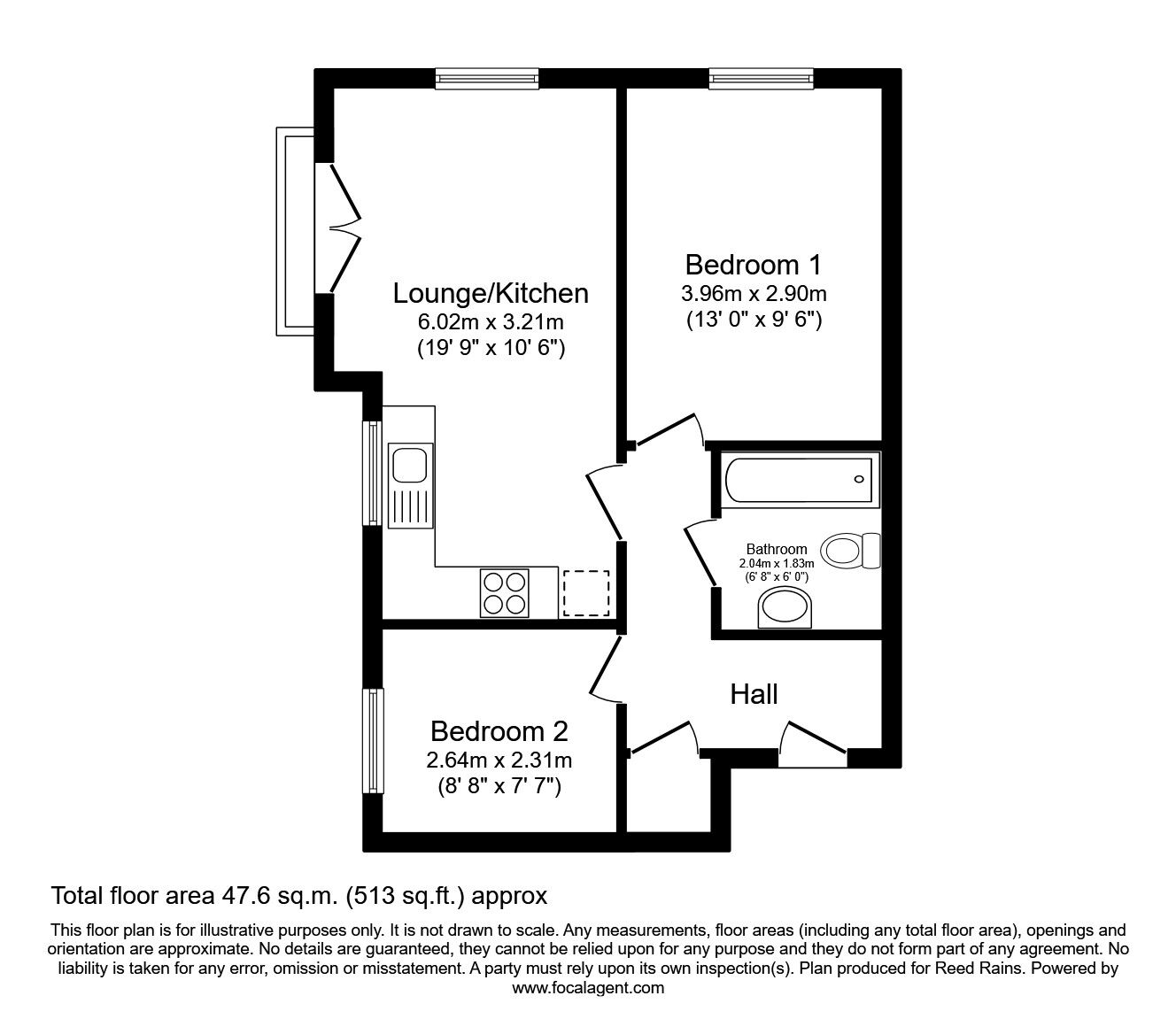 Floorplan of 2 bedroom  Flat to rent, Ivy Graham Close, Manchester, M40