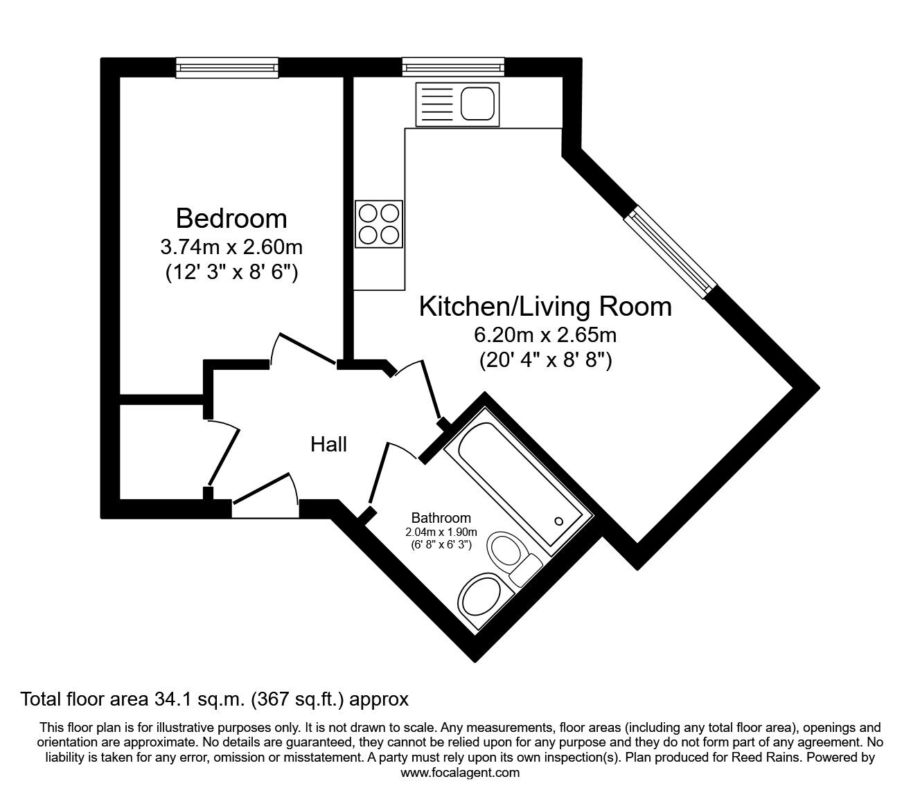 Floorplan of 1 bedroom Flat to rent, Ivy Graham Close, Manchester, M40